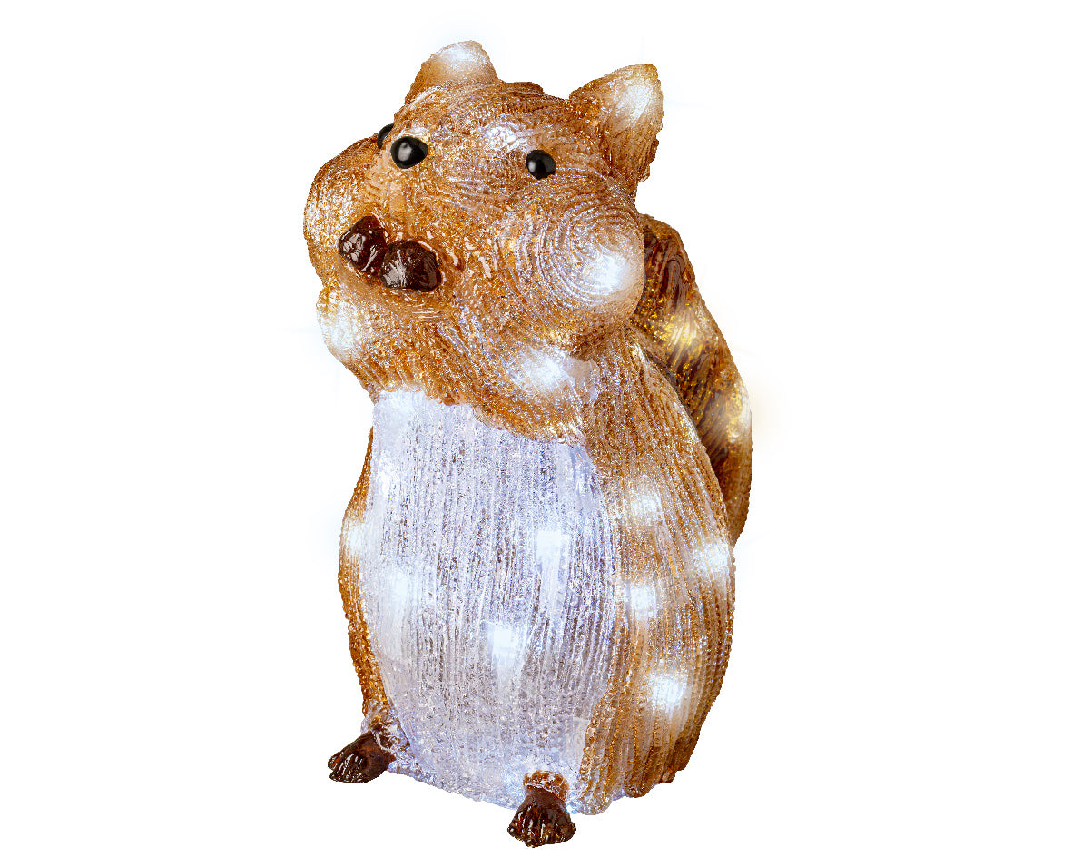 Scoiattolo luminoso decorativo 15x28x26 cm con 40 LED a luce fredda per illuminazione natalizia - DeMatteis.it