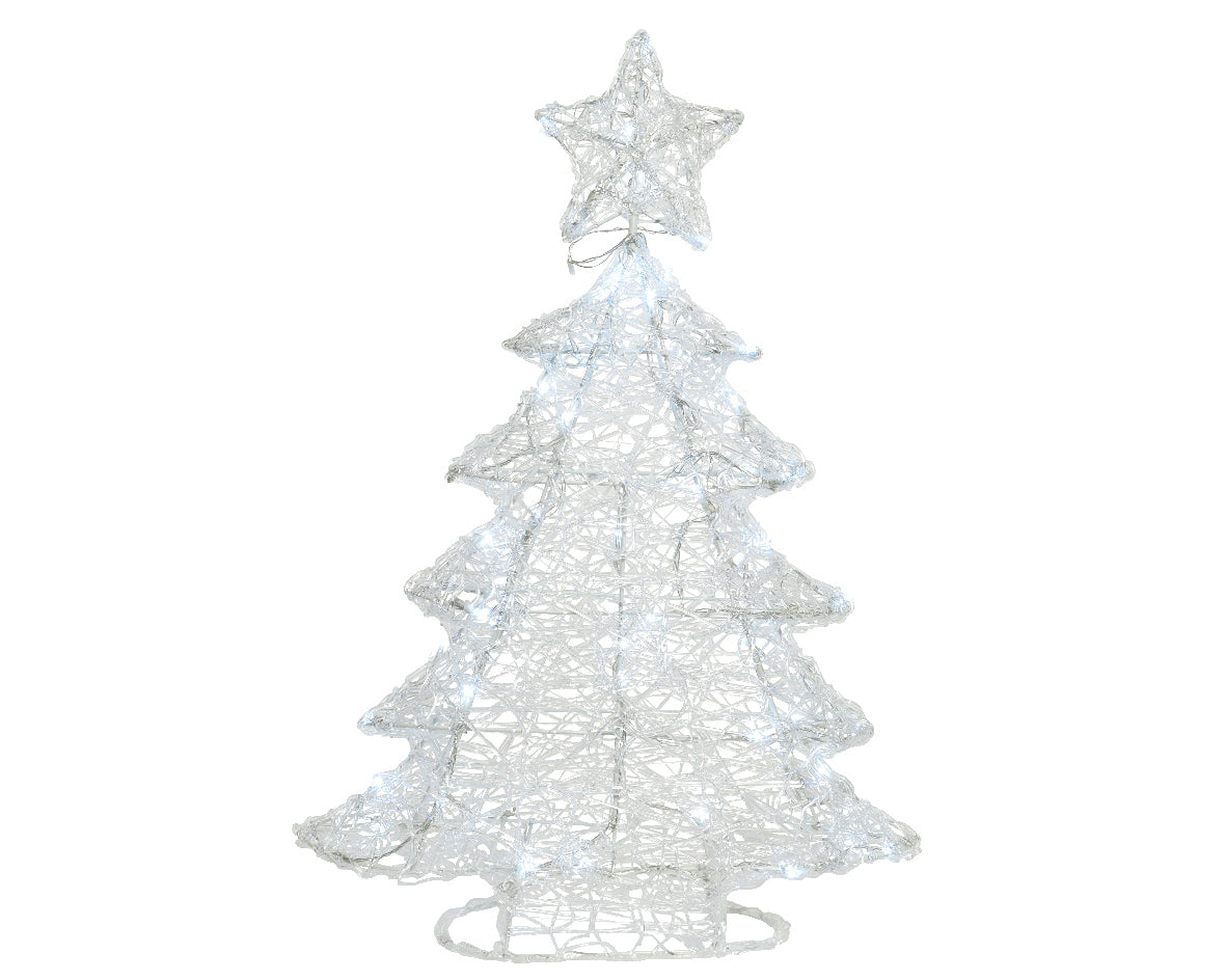 Albero Luminoso decorativo natalizio con 70 LED luce fredda dimensioni 52x20x74 cm per addobbi festivi - DeMatteis.it