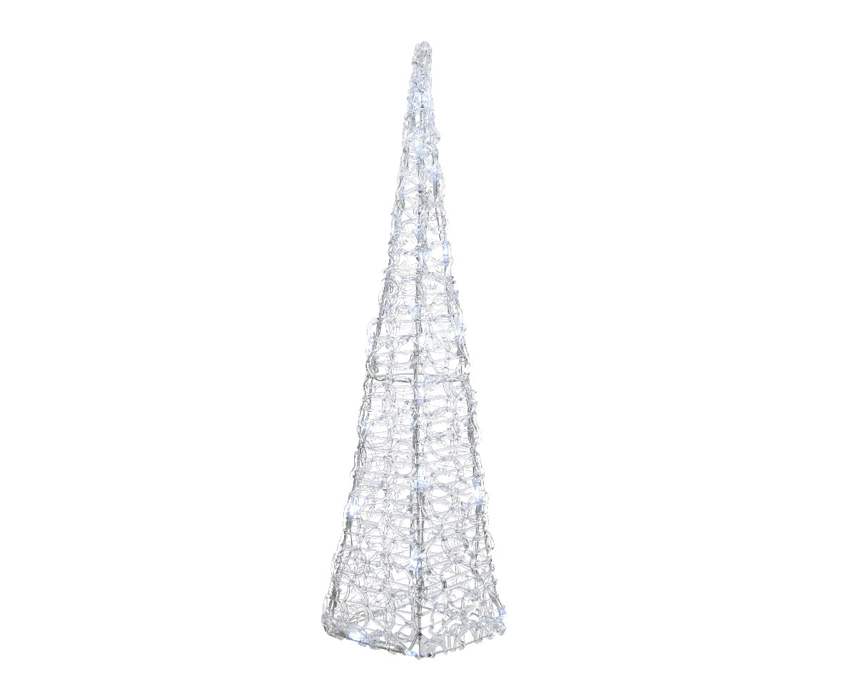 Piramide Luminosa Bianco Freddo 118 cm decorazione natalizia LED Kaemingk per addobbi festivi - DeMatteis.it