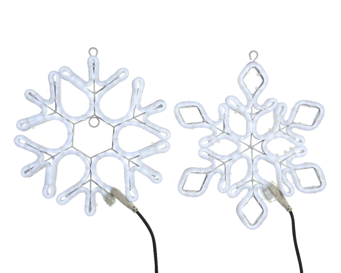 Fiocco Neve Neonflex Led Bianco decorazione natalizia illuminata Kaemingk per addobbi festivi - DeMatteis.it