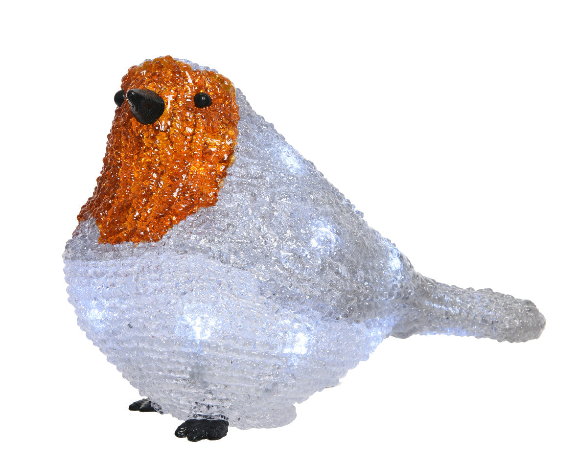 Uccellino decorativo luminoso con 20 LED cool white 21x14 cm per interno ed esterno a batteria - DeMatteis.it