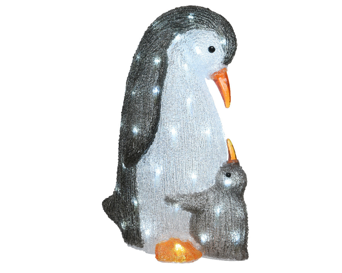 Pinguini Luminosi 47 cm decorazione natalizia con LED per addobbi natalizi Kaemingk - DeMatteis.it