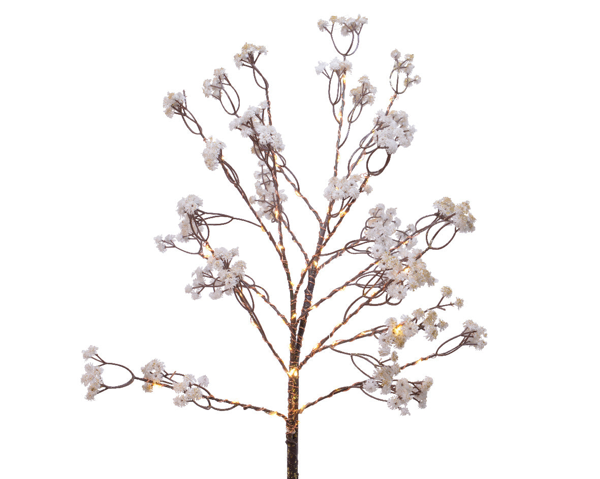 Ramo Fiorito Con Led 75 cm decorazione natalizia illuminata con luci led integrate collezione Kaemingk - DeMatteis.it