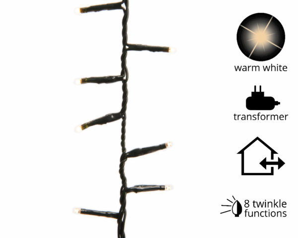 Luci Di Natale 700 Led Bianco Caldo Kaemingk per decorazioni natalizie con trasformatore e 8 funzioni intermittenza - DeMatteis.it
