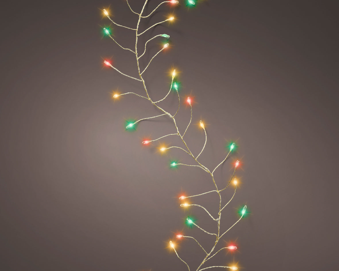 Luci Di Natale 480 Cluster Microled 12 M Luce Oro Rossa E Verde