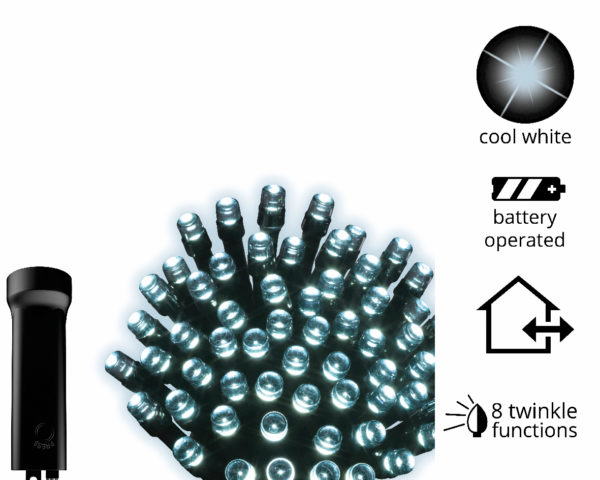 Luce Di Natale Led 96 decorazione natalizia con 96 luci LED bianche a batteria con 8 funzioni intermittenti - DeMatteis.it