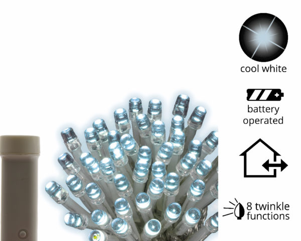 Filo Luci Di Natale 96 Led a batteria per illuminazione natalizia con funzioni intermittenza - DeMatteis.it