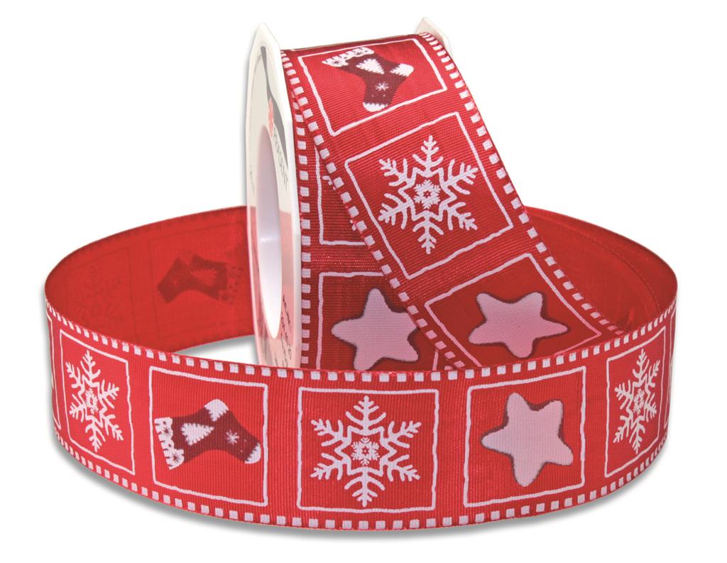 Nastro Christmas Cottage 40 mm x 20 ml decorativo natalizio per confezioni regalo e decorazioni festive - DeMatteis.it