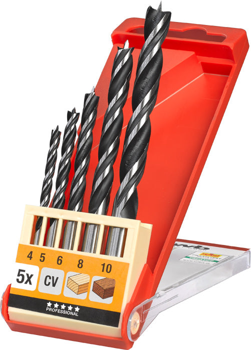 Set 5Pz Punte Elicoidali X Legno D4-10Mm