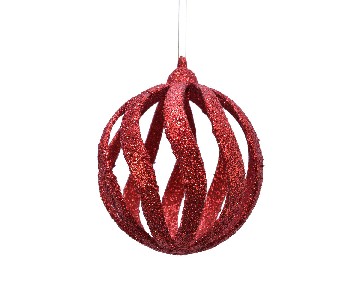 Box 6 Sfere Christmas Red forate diametro 8 cm per decorazioni natalizie - DeMatteis.it