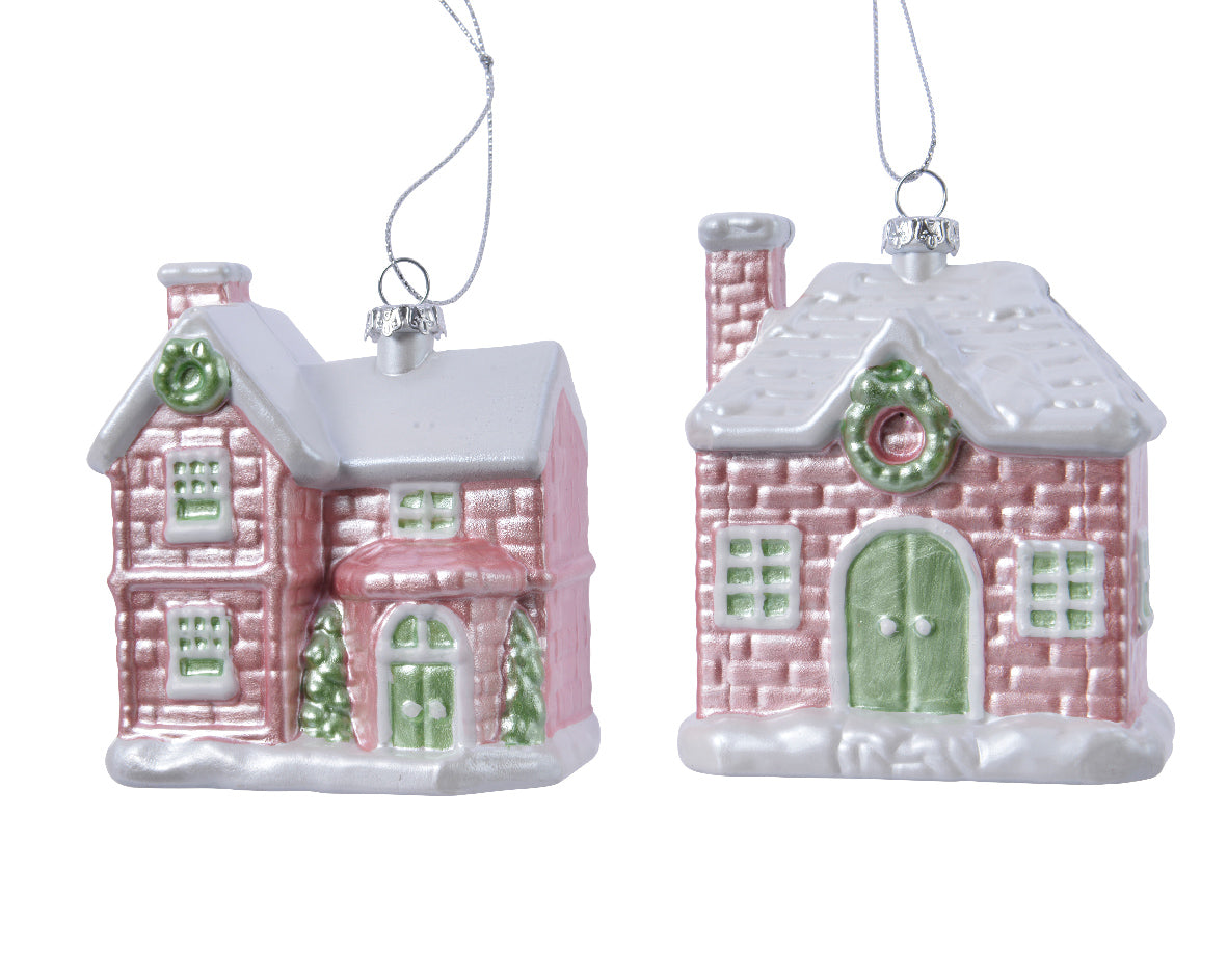 Pendente Casetta Blush Pink decorazione natalizia 9 cm per albero di Natale - DeMatteis.it