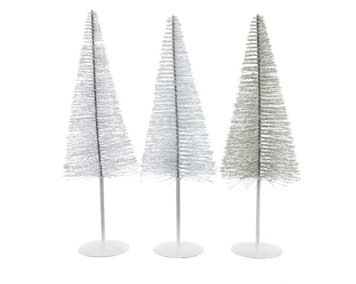 Albero Con Glitter decorativo natalizio in plastica diametro 16 cm altezza 50 cm con base - DeMatteis.it