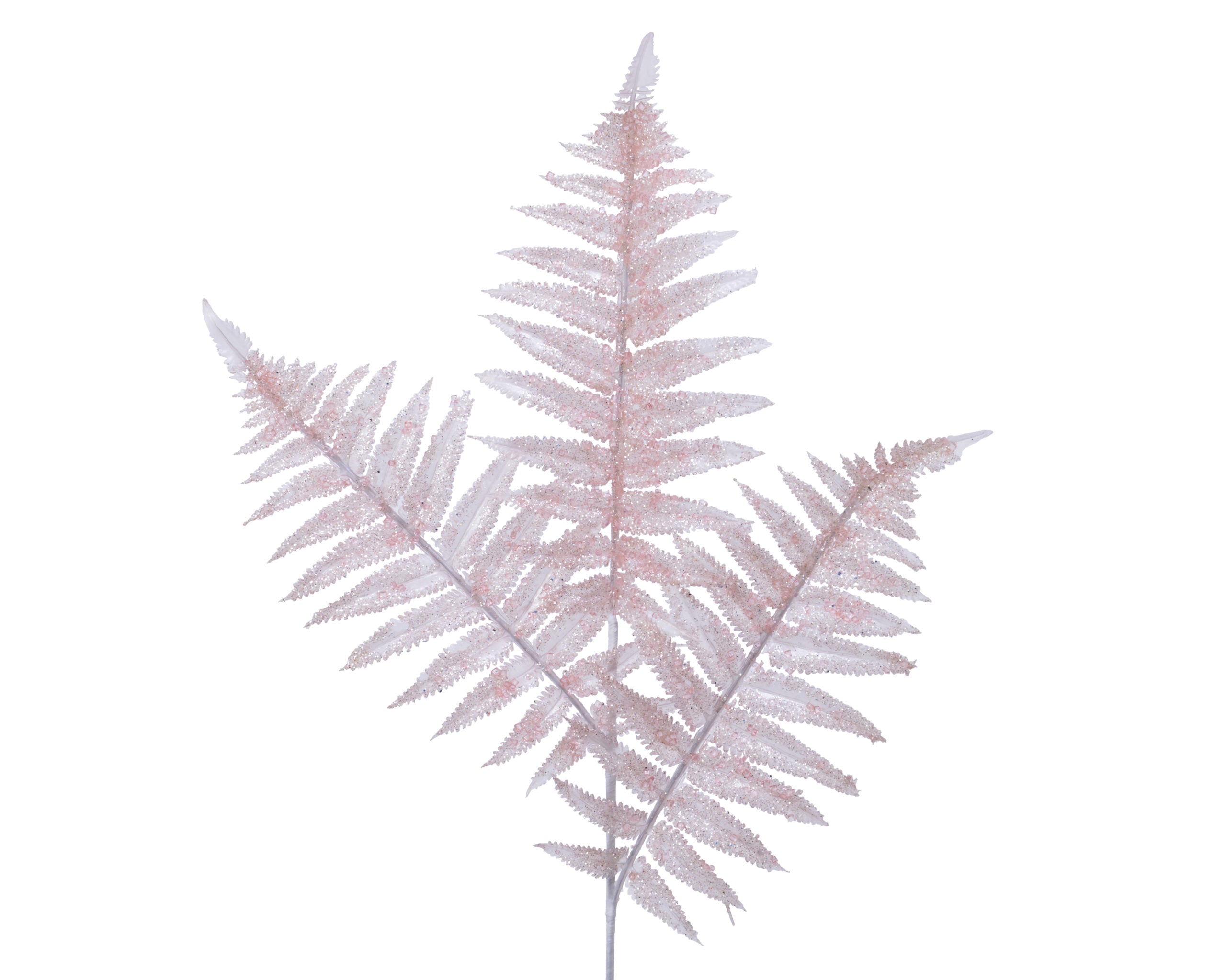 Ramo Felce Rosa Glitterata decorativo per addobbi natalizi dimensioni 80 x 18 x 2 cm - DeMatteis.it