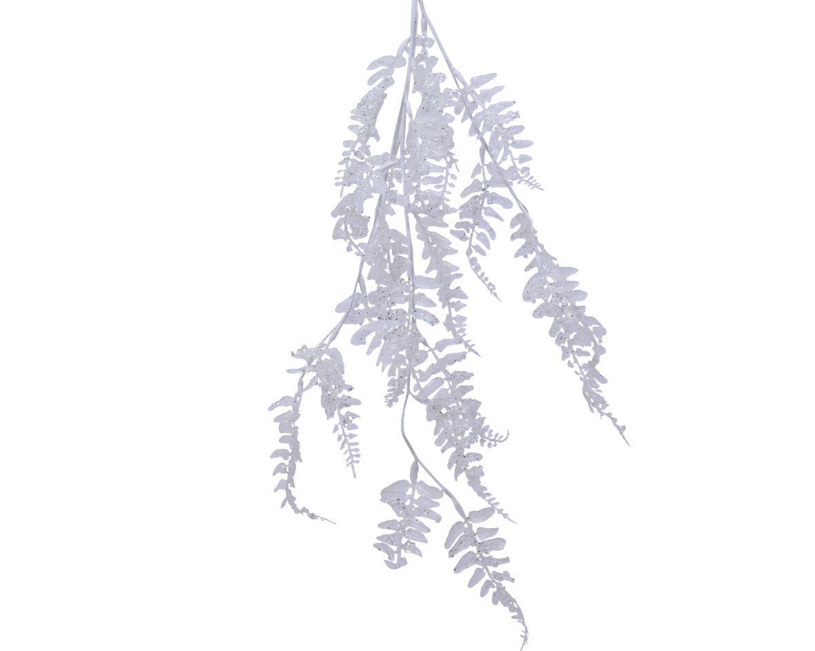 Ramo Felce Ghiacciato decorativo artificiale 70 cm per addobbi natalizi e decorazioni - DeMatteis.it