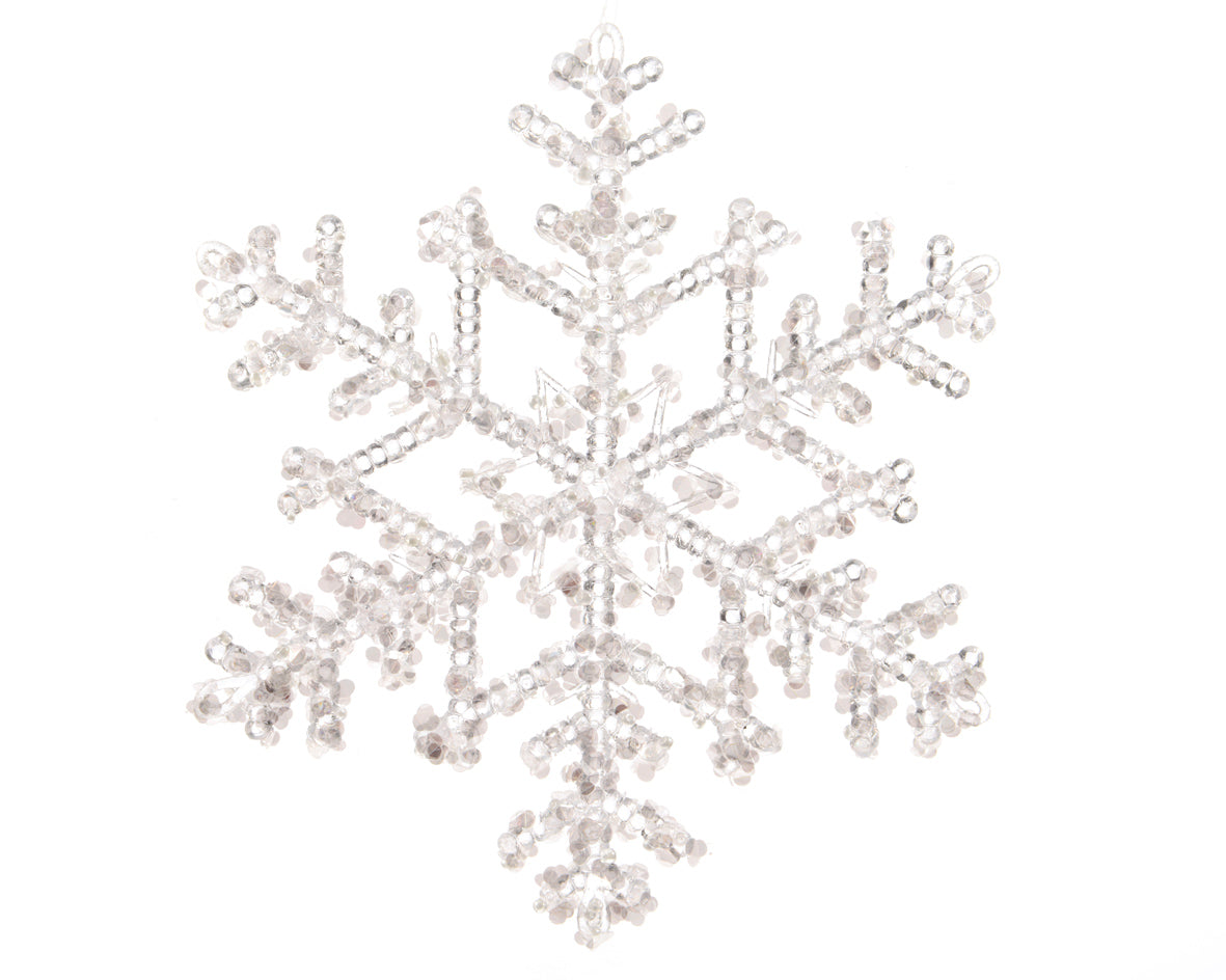 Fiocco di neve trasparente decorativo diametro 18 cm per addobbi natalizi - DeMatteis.it
