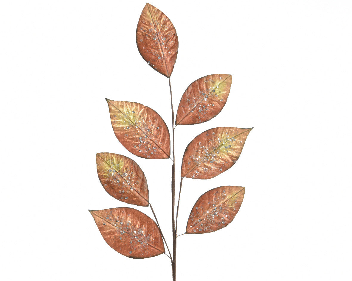 Ramo Foglie Arancio 70 cm decorativo per allestimenti e decorazioni da 30 x 70 cm in plastica - DeMatteis.it