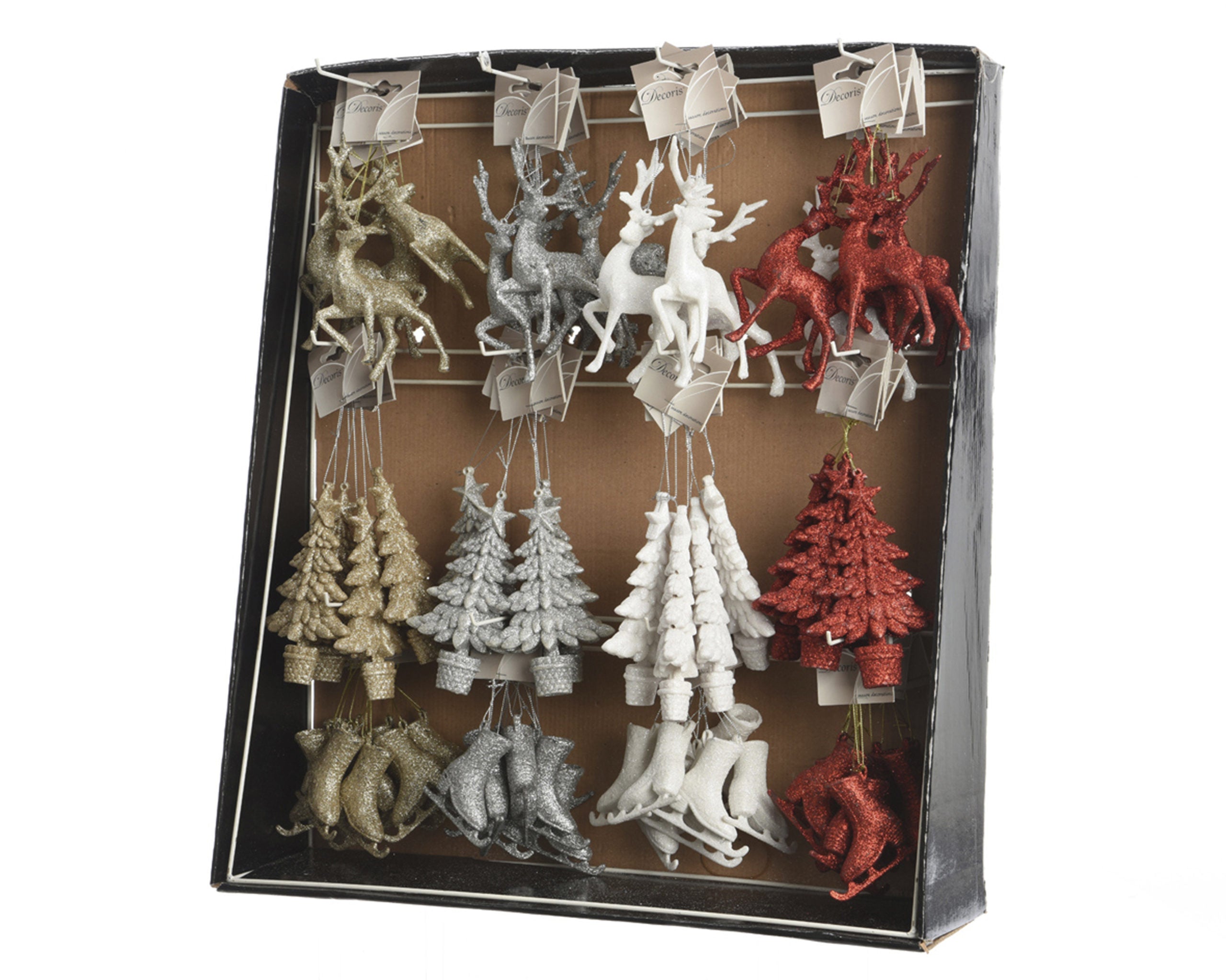 Ornamenti Natalizi con glitter decorazioni natalizie assortite 17 cm confezione da 12 pezzi per albero di Natale - DeMatteis.it