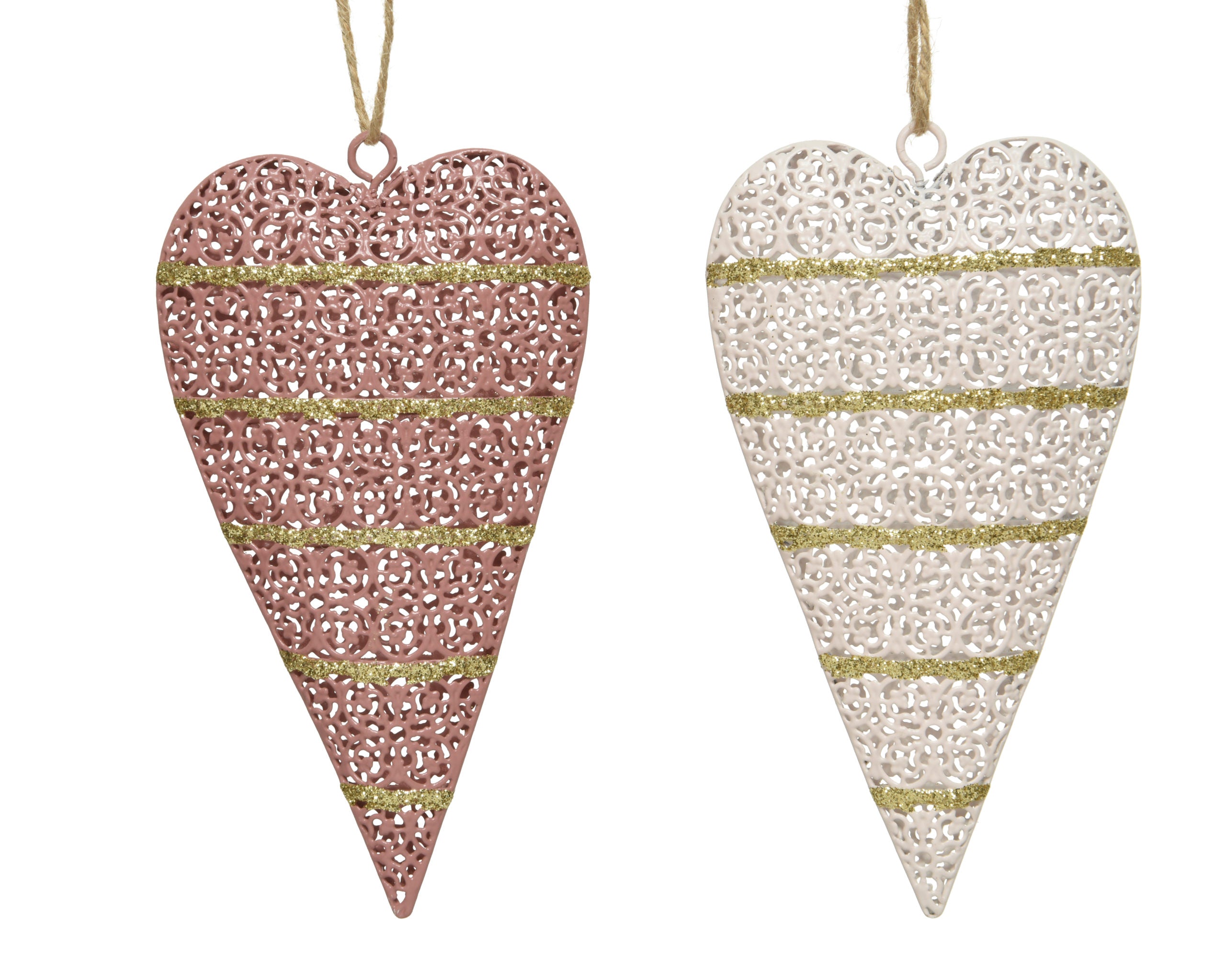 Cuore da appendere effetto anticato 14 cm decorazione con cordino per arredamento - DeMatteis.it