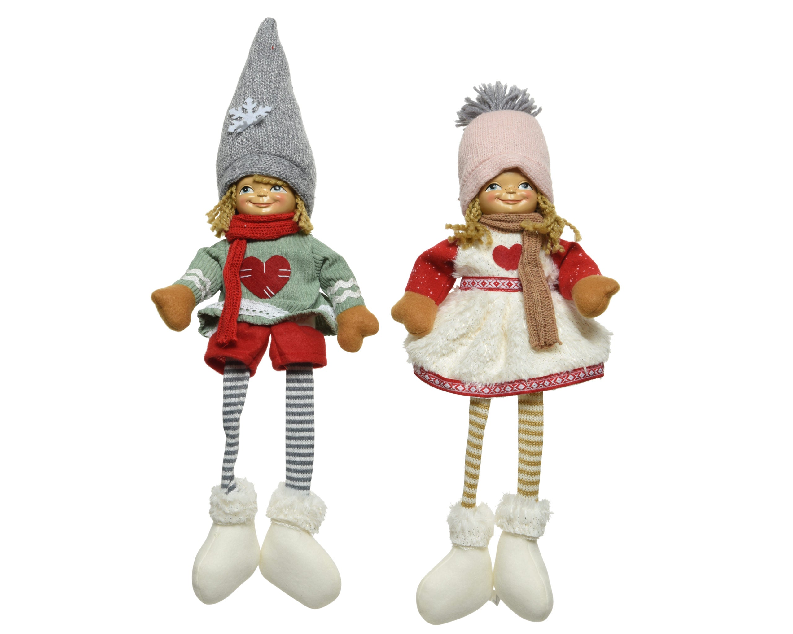 Bimbo Seduto Vestito Cuore decorazione natalizia con abiti tradizionali 45 cm di altezza - DeMatteis.it