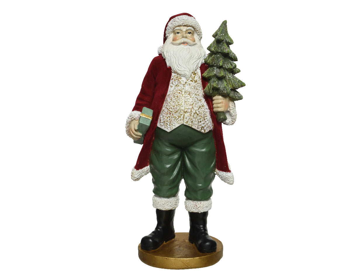 Babbo Natale con albero decorativo natalizio 11x16x33 cm per addobbi festivi - DeMatteis.it