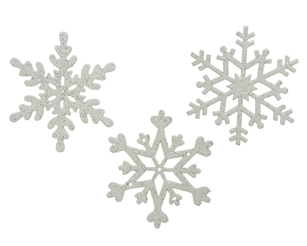 Set 2 Fiocchi Di Neve Bianchi diametro 12 cm per decorazioni natalizie - DeMatteis.it