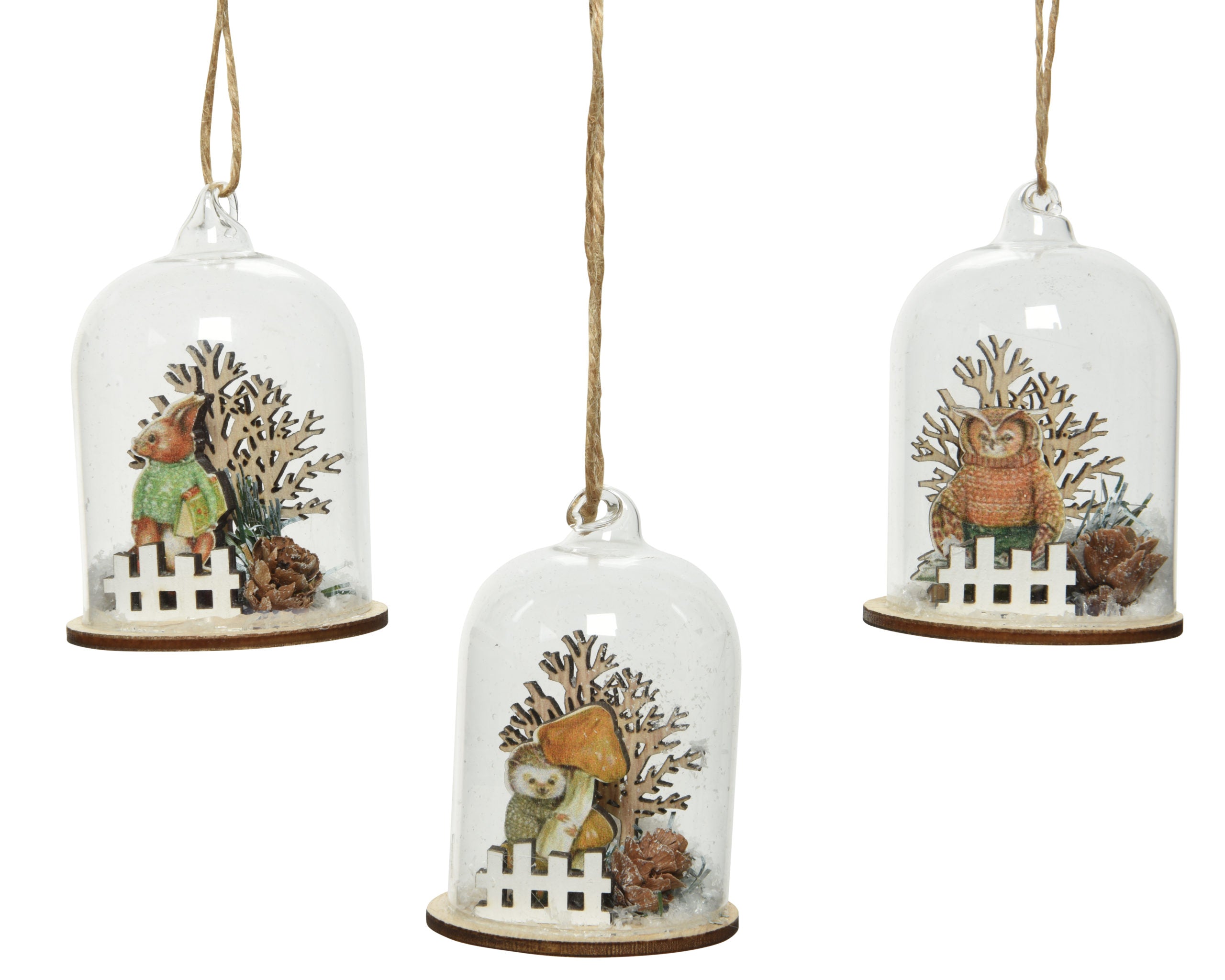 Pendente Animaletto decorativo in cupola di vetro con cordino 6x8 cm ornamento natalizio - DeMatteis.it