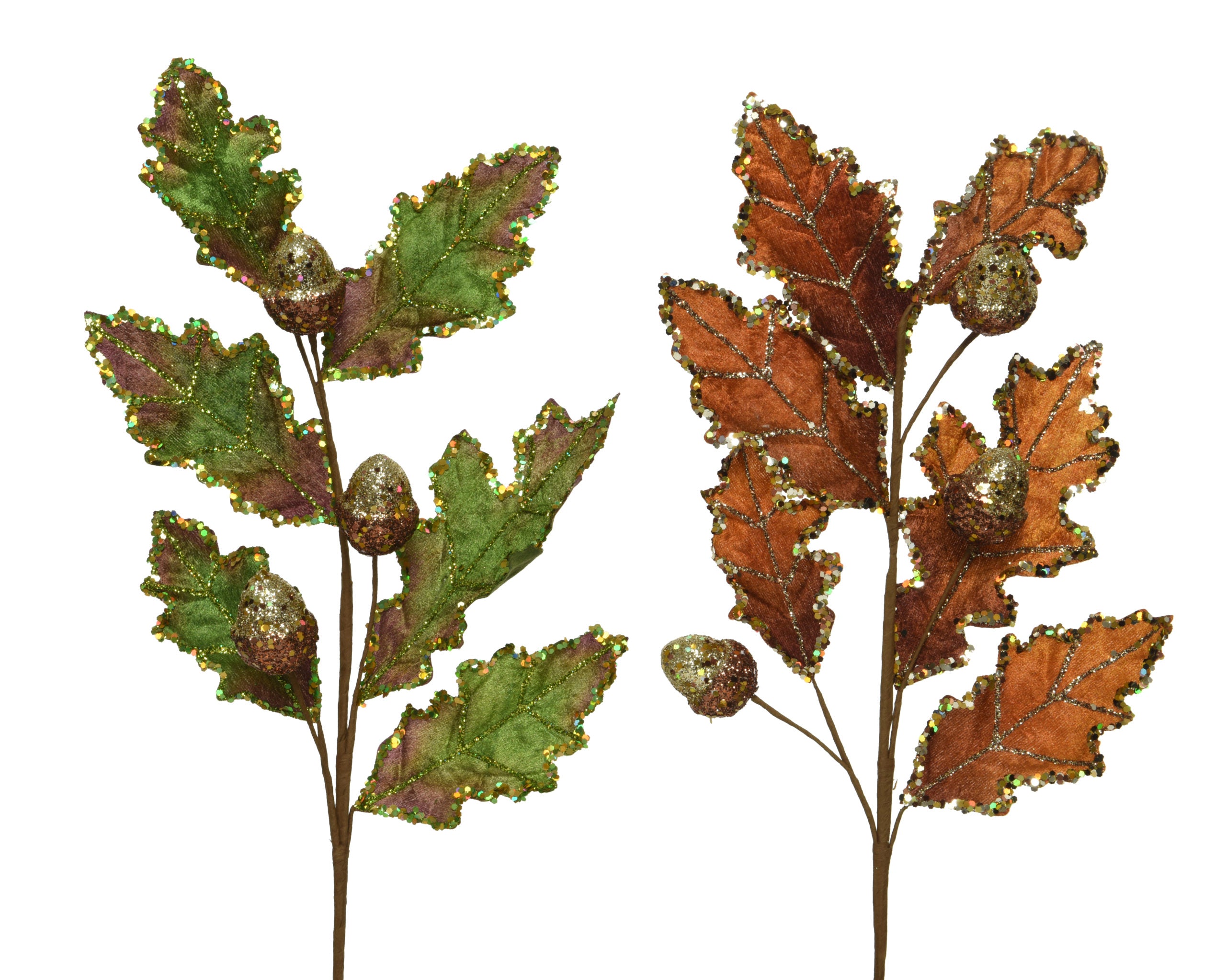 Ramo foglie con nocciole decorativo artificiale 68 cm per decorazioni natalizie e composizioni floreali - DeMatteis.it