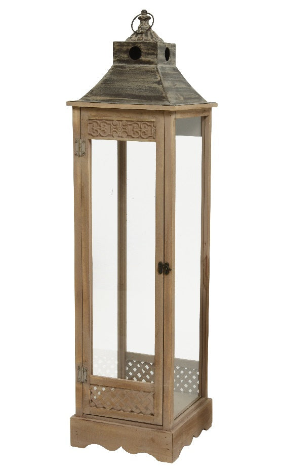 Lanterna Legno 26X26X99 Cm