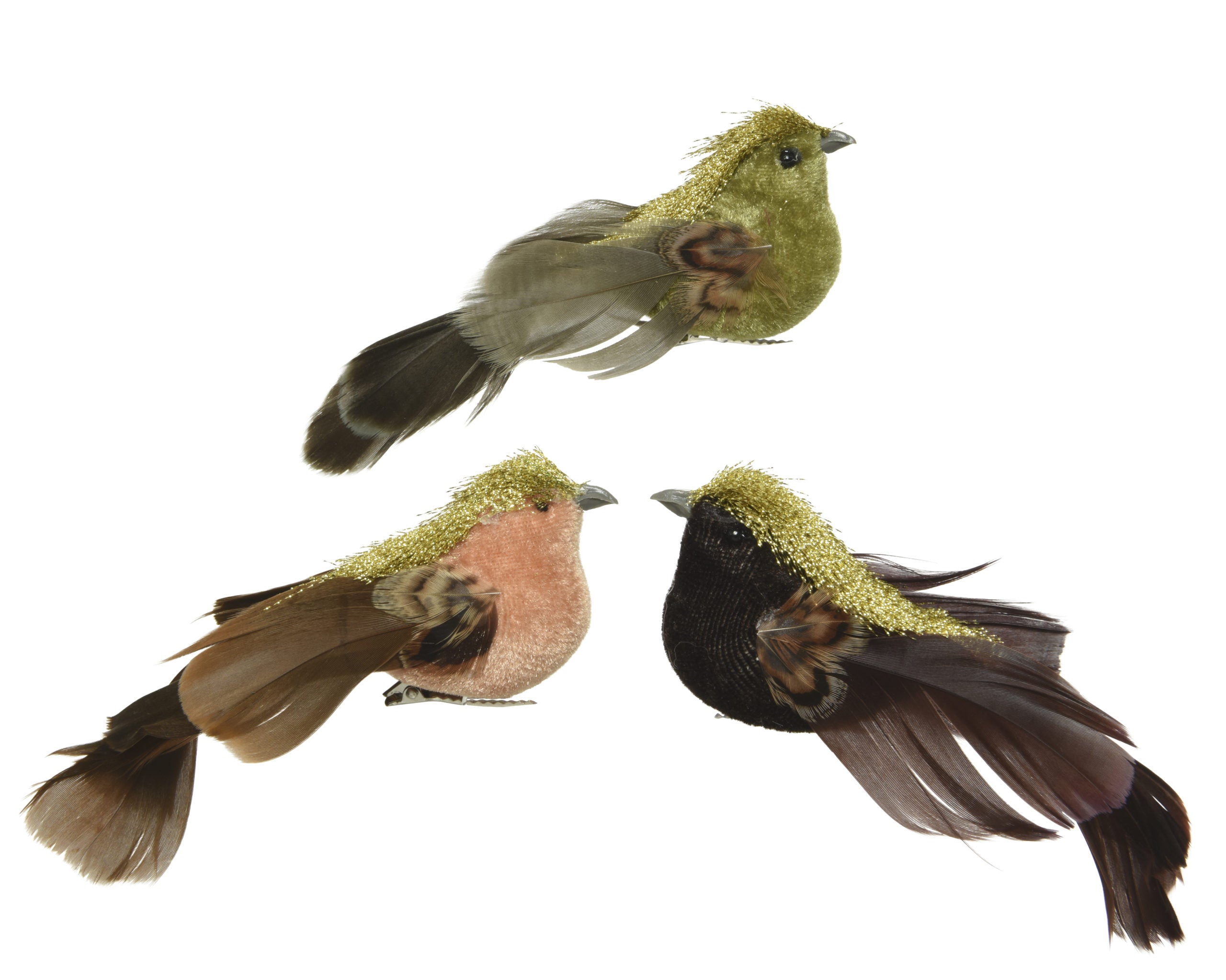 Uccellino decorativo con clip per decorazioni natalizie 4x15x5 cm - DeMatteis.it