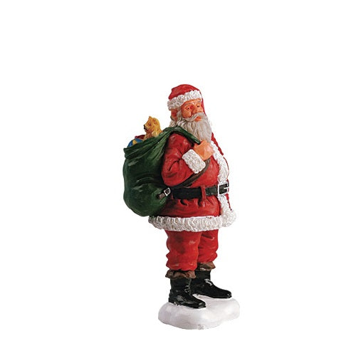 Santa Claus Lemax figurina decorativa natalizia per villaggio di Natale con sacco regalo - DeMatteis.it