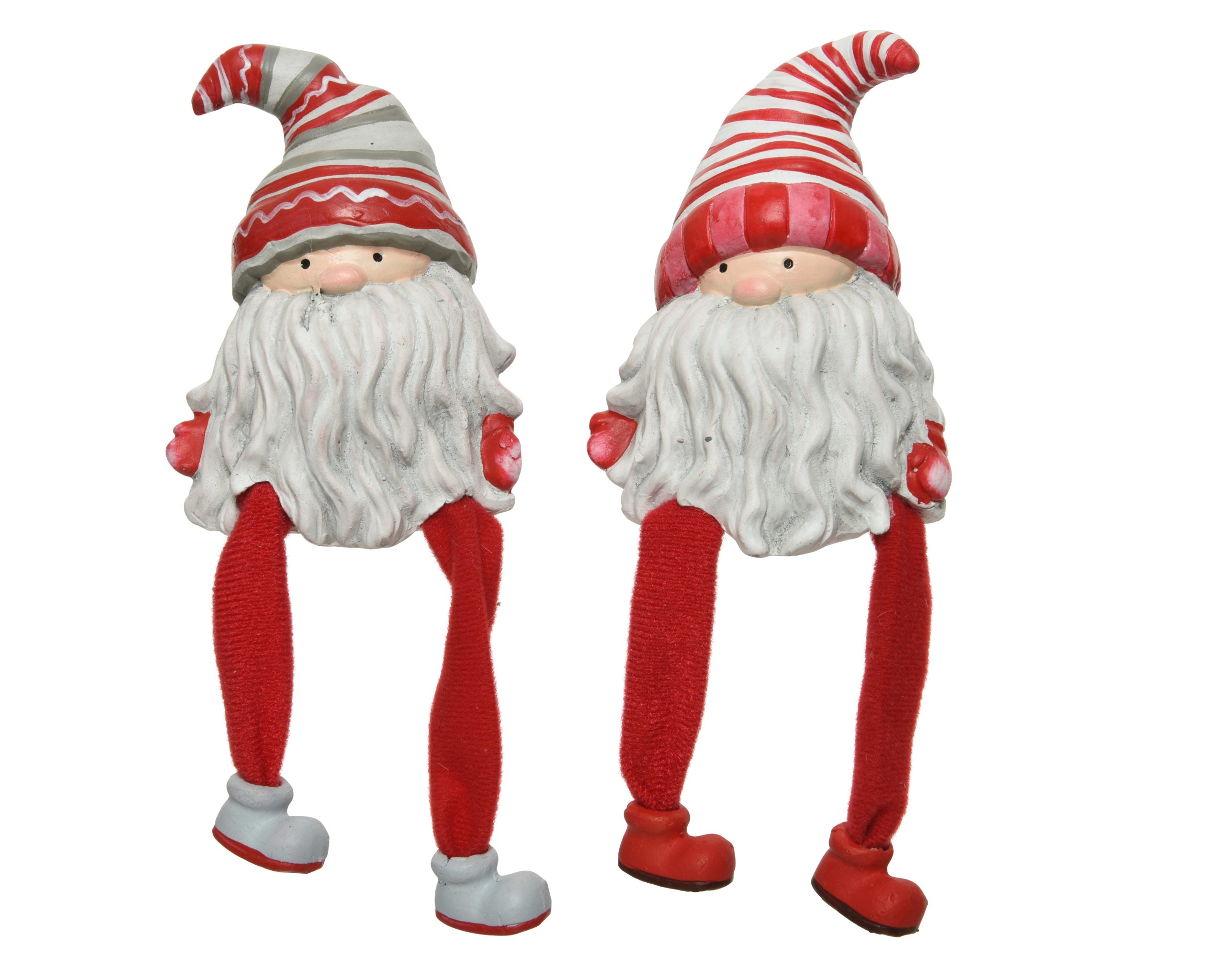 Gnomi decorativi in terracotta con gambe penzoloni per decorazione natalizia dimensioni 7x6x9 cm - DeMatteis.it