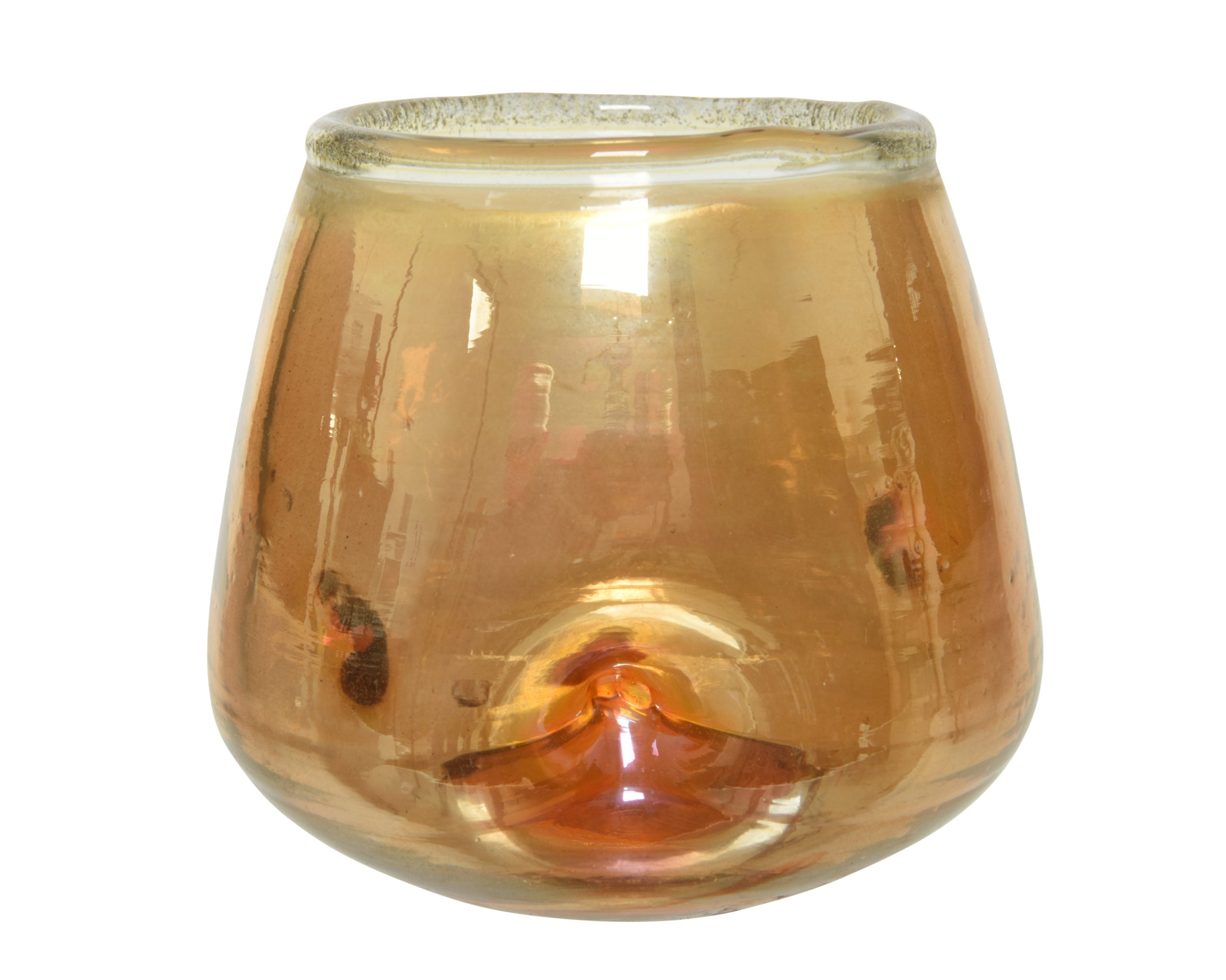 Portacandela Vetro Ambra 9X9X9 Cm