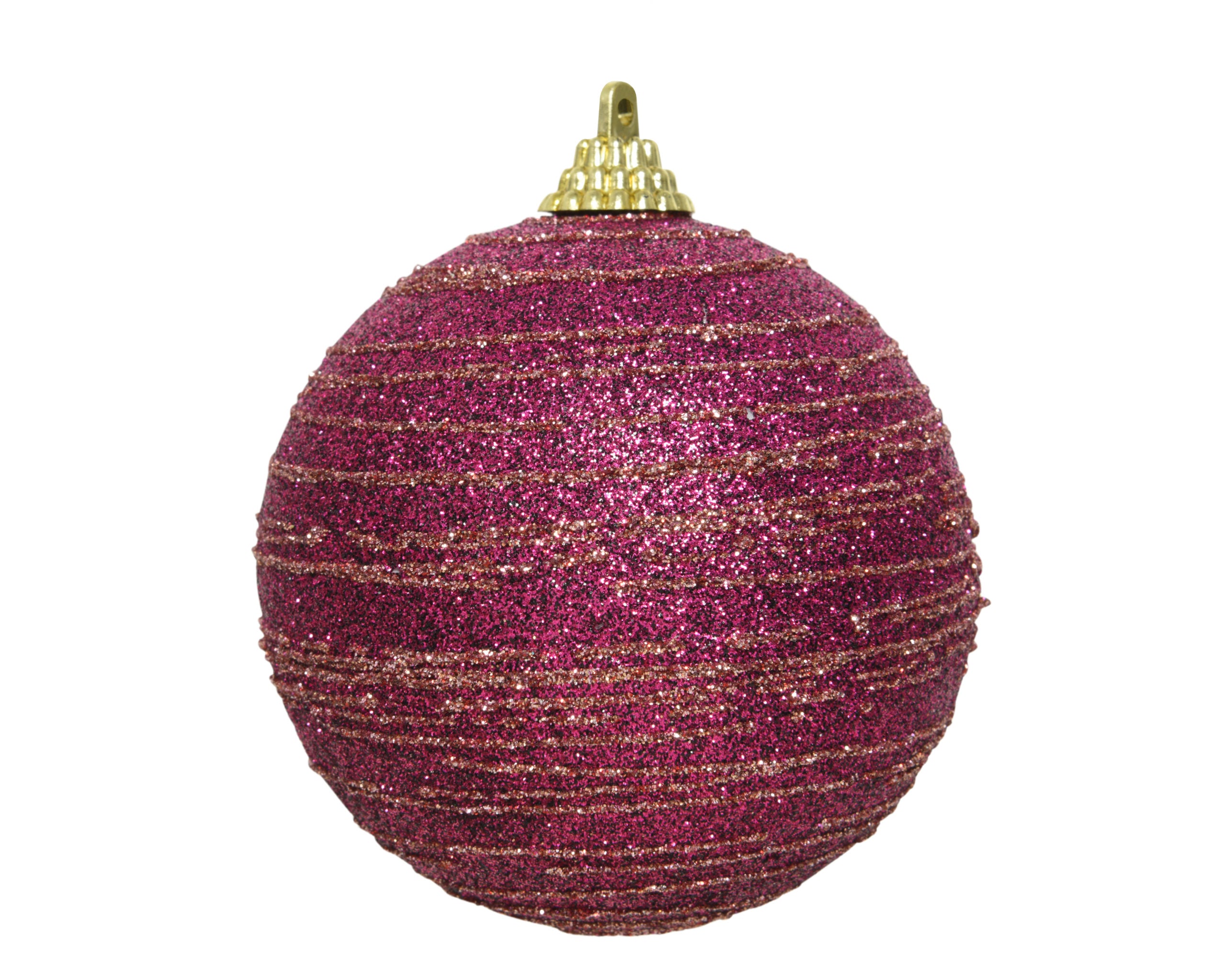 Palla di Natale Magnolia decorativa per albero natalizio diametro 8 cm con finitura glitterata - DeMatteis.it