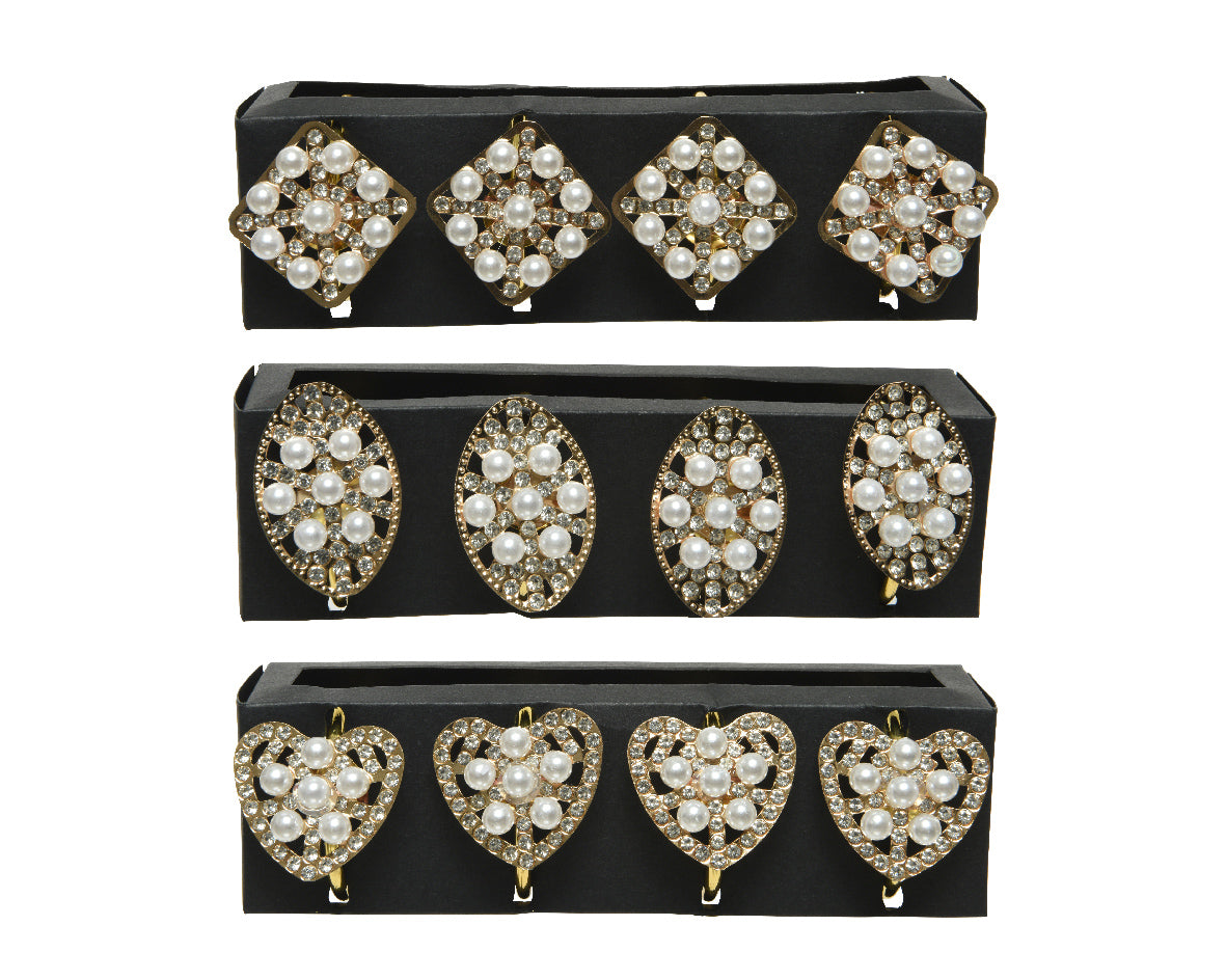 Set Portatovaglioli Perla 5X4X5 Cm Champagne