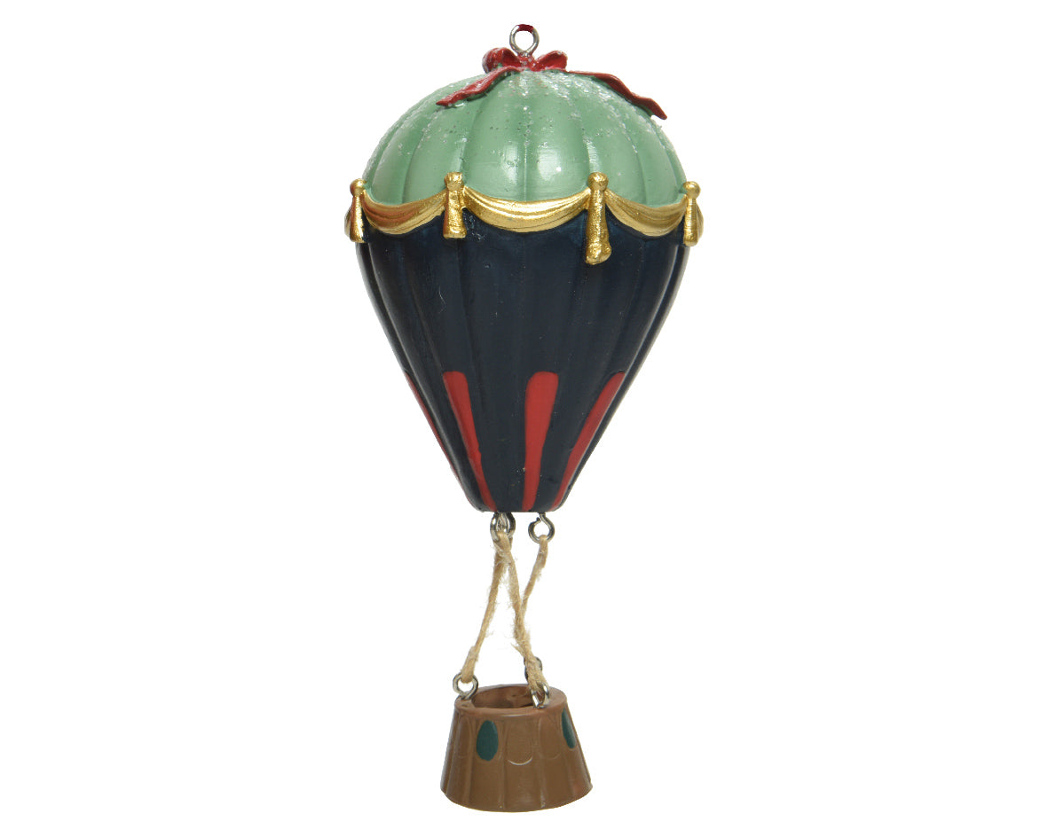 Mongolfiera decorativa in resina 45x80 cm per arredamento con cestello sospeso - DeMatteis.it