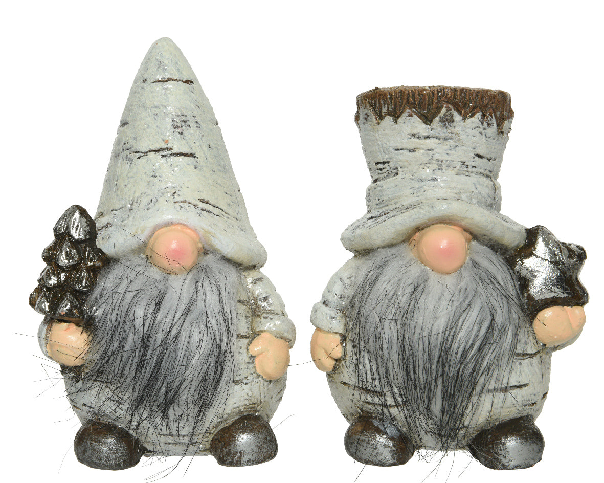 Gnomo decorativo in terracotta per ornamento giardino e interni 10x9x17 cm - DeMatteis.it