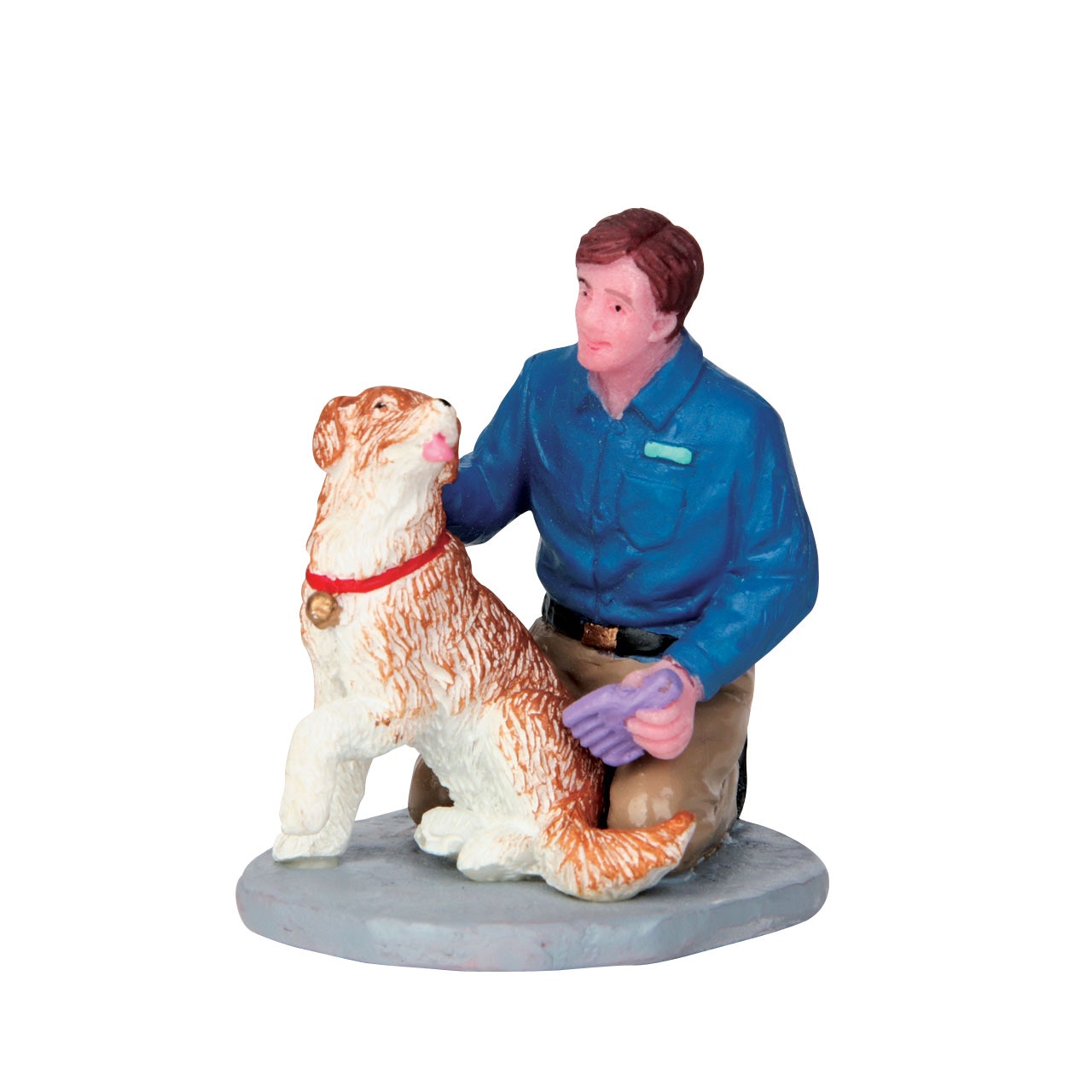 A New Friend Lemax figurina decorativa per villaggio natalizio con personaggio e cane - DeMatteis.it