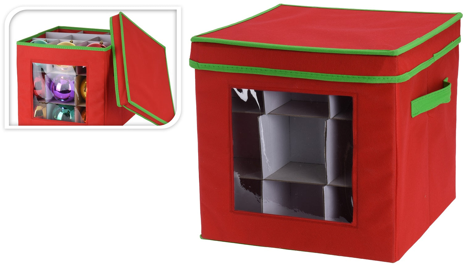 Box pieghevole portasfere 33 cm per organizzazione e conservazione decorazioni natalizie con scomparti interni - DeMatteis.it