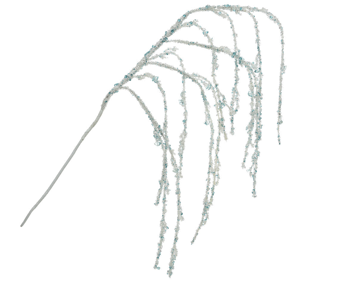 Ramo Arctic Blue Glitter 120 cm decorativo in acrilico per addobbi natalizi - DeMatteis.it