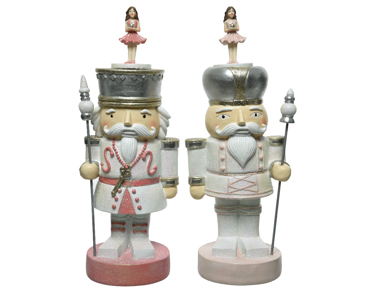 Carillon Schiaccianoci musicale con ballerina rotante, funzionamento a batterie, dimensioni 15 x 38 cm - DeMatteis.it