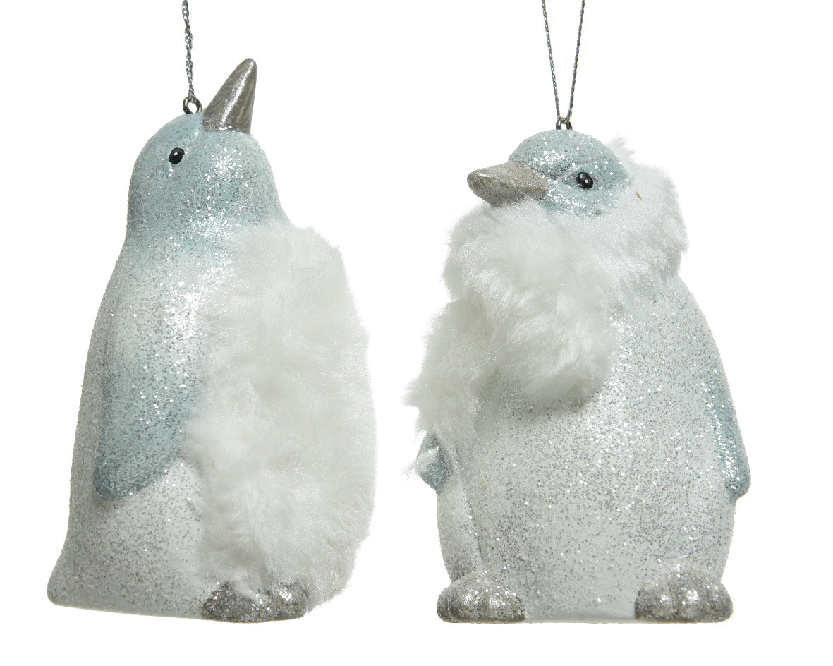 Pendente Pinguino in terracotta decorativo per addobbi natalizi dimensioni 6 x 7 x 10 cm con catena - DeMatteis.it