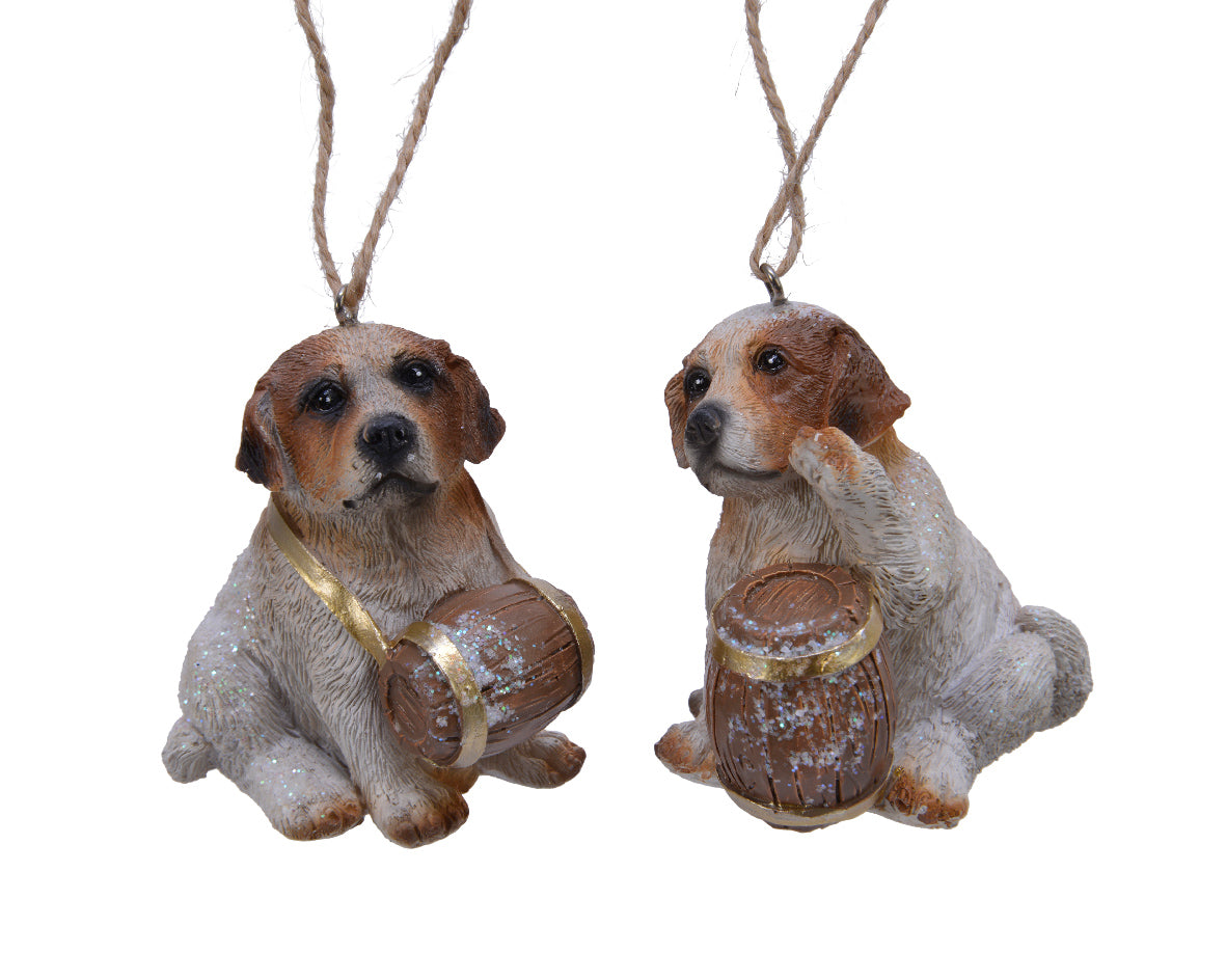 Pendente San Bernardo decorativo natalizio 7 x 7 cm con cordino per addobbi festivi - DeMatteis.it