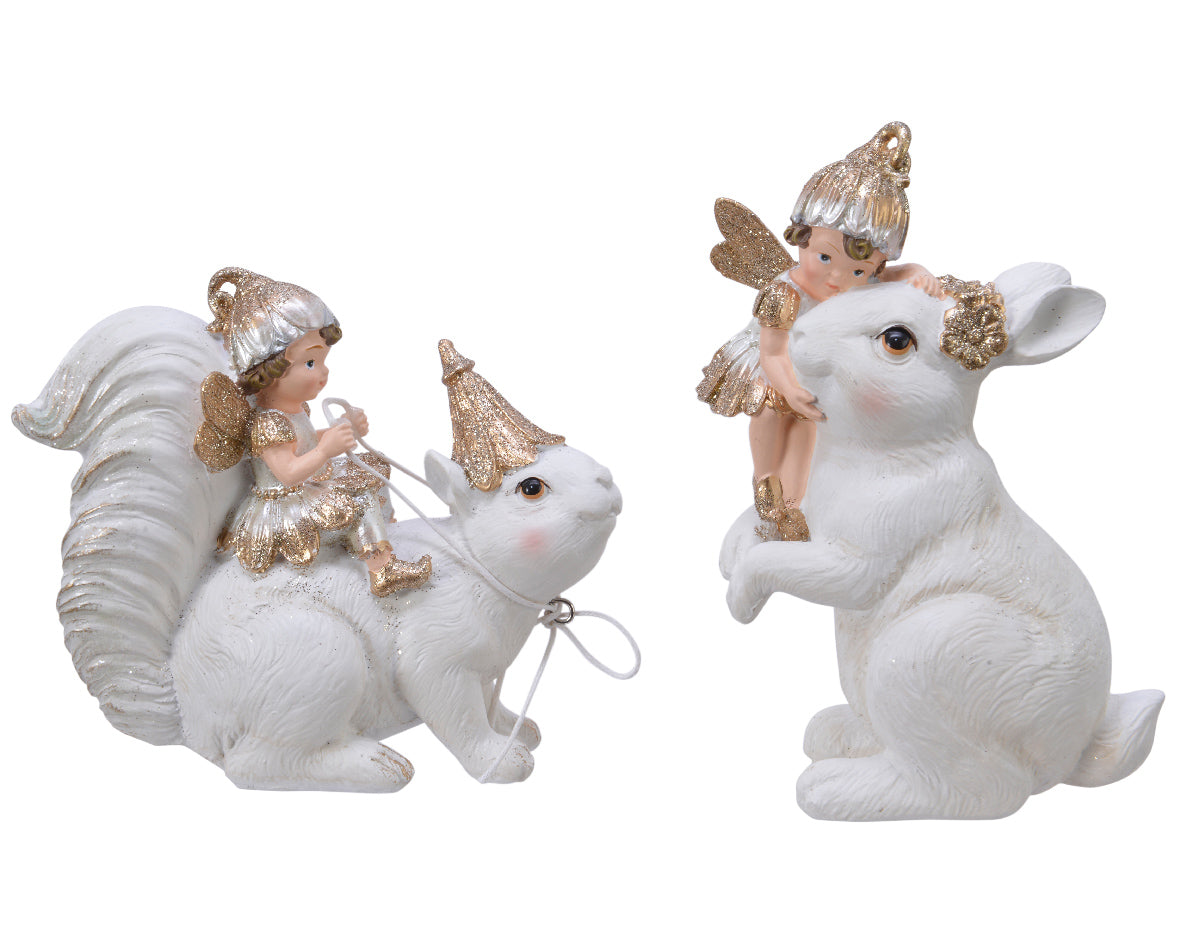 Elfo Su Animaletto decorazione natalizia con figurine su animali 12 x 10 cm per addobbi natalizi - DeMatteis.it