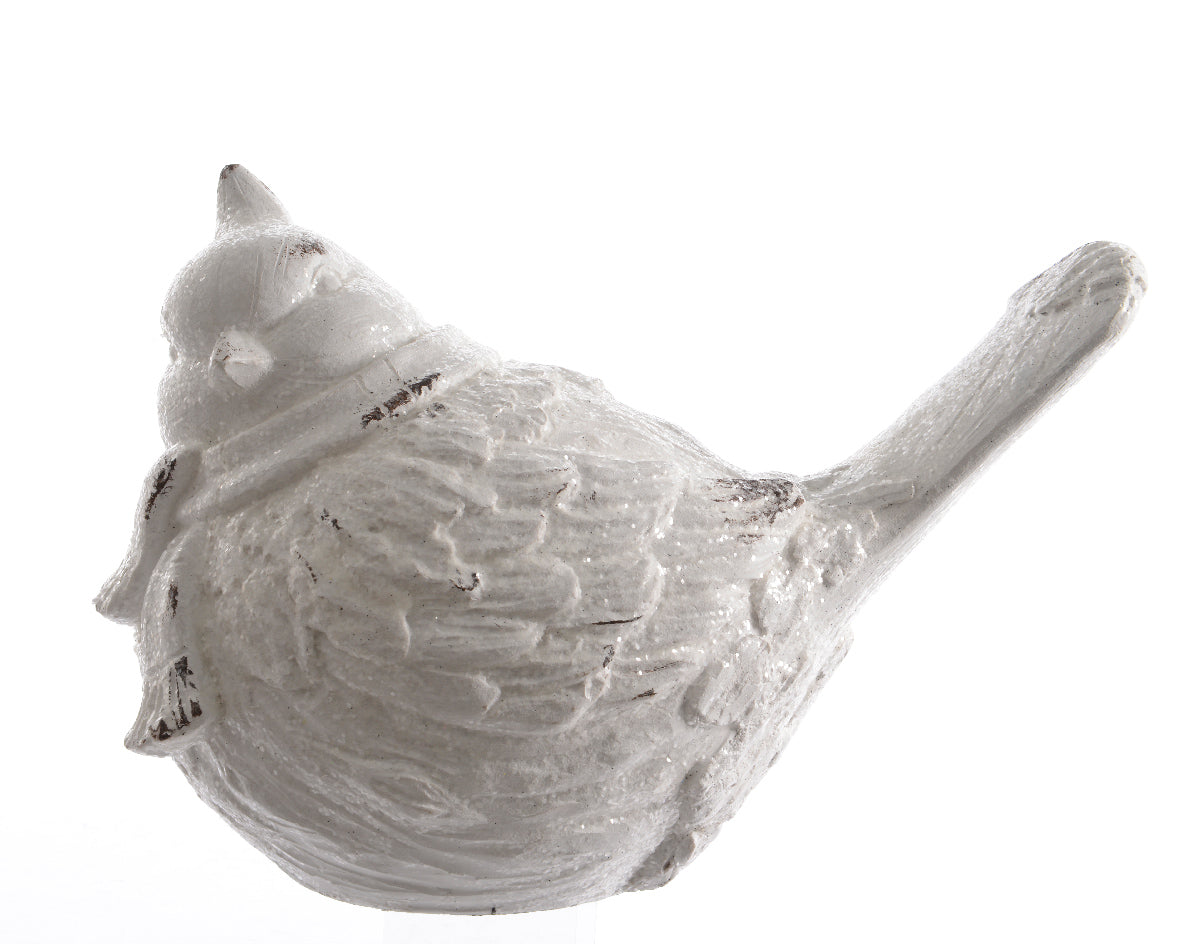 Uccello Ceramica Bianco 41X27,5 Cm