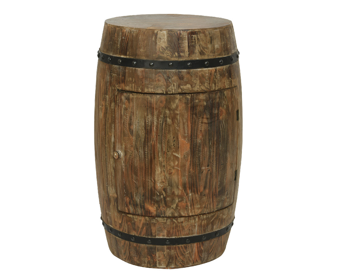 Portabottiglie Botte in legno per conservazione e esposizione bottiglie dimensioni 55x55x85 cm - DeMatteis.it