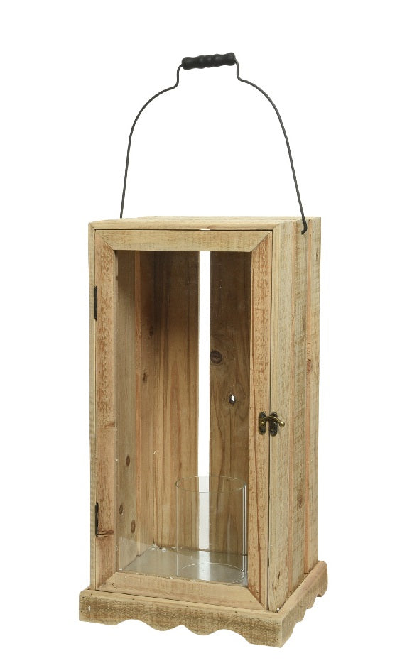 Lanterna Legno 27X25X52 Cm