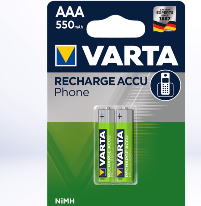 Batteria Ministilo Ricaricabile 550 Mah 2 Pezzi Varta