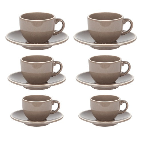 Set 6 Tazzine Caffe' Serie Otello Tortora Crema