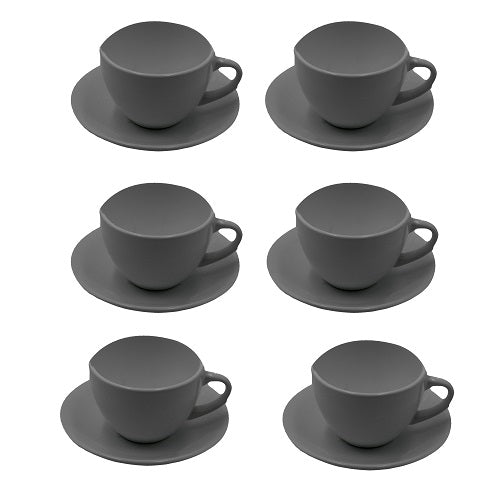 Set 6 Tazzine Caffe' Serie Romeo Grigio