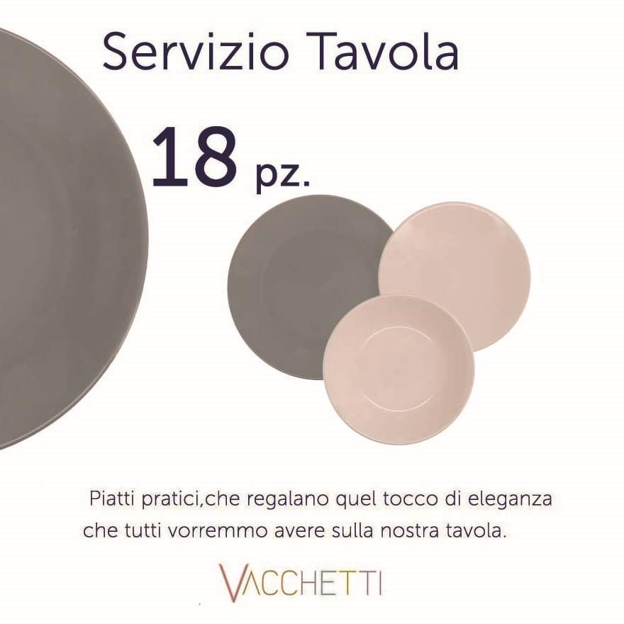 Set 18 Piatti Grigio/Rosa